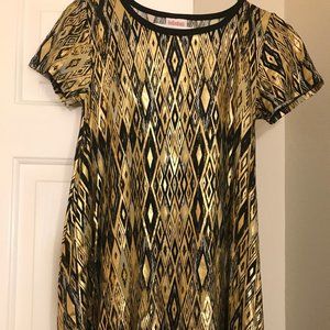 Lularoe Elegant Gold Foil XXS Carly Diamond shaped